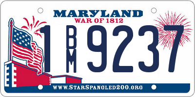 MD license plate 1BM9237
