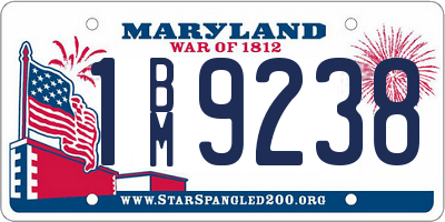 MD license plate 1BM9238