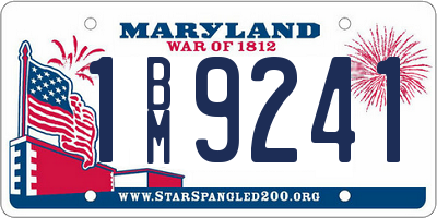 MD license plate 1BM9241