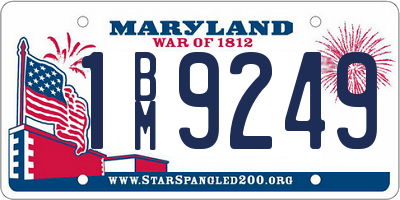 MD license plate 1BM9249