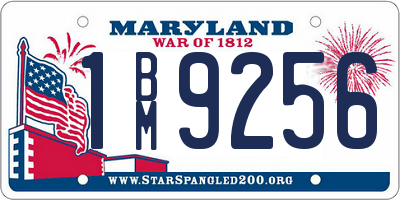 MD license plate 1BM9256