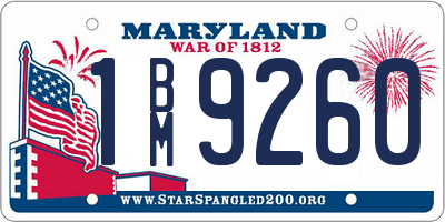MD license plate 1BM9260