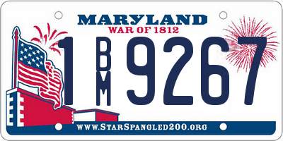 MD license plate 1BM9267