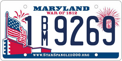 MD license plate 1BM9269
