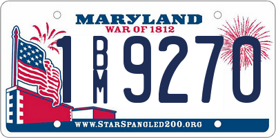 MD license plate 1BM9270