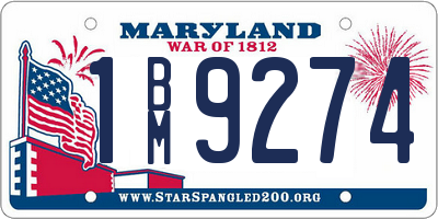 MD license plate 1BM9274