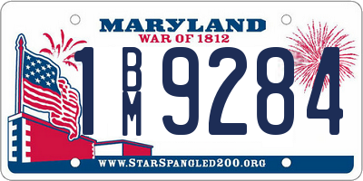 MD license plate 1BM9284