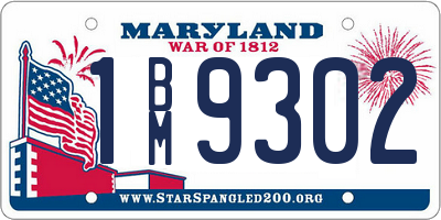 MD license plate 1BM9302