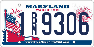 MD license plate 1BM9306
