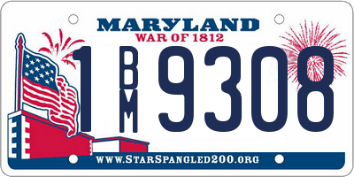 MD license plate 1BM9308