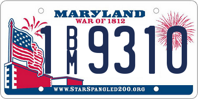 MD license plate 1BM9310