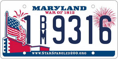 MD license plate 1BM9316