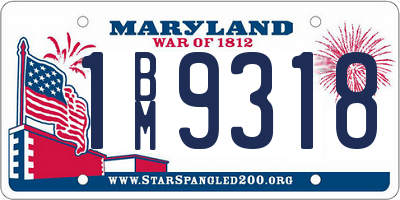 MD license plate 1BM9318