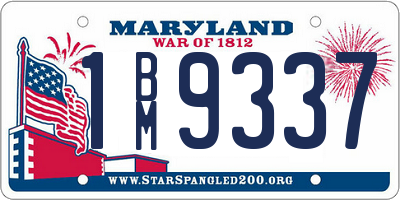 MD license plate 1BM9337