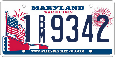 MD license plate 1BM9342