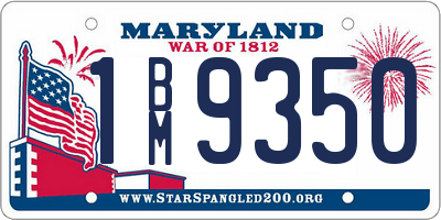 MD license plate 1BM9350