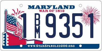 MD license plate 1BM9351