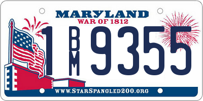MD license plate 1BM9355