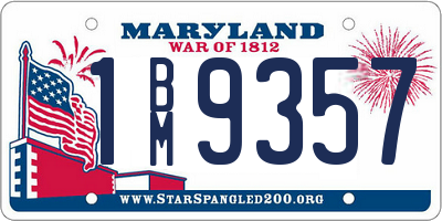 MD license plate 1BM9357