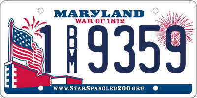 MD license plate 1BM9359
