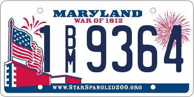 MD license plate 1BM9364