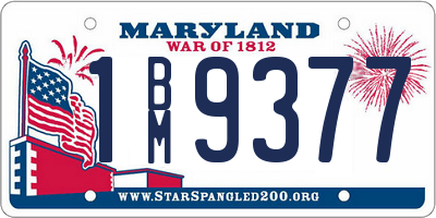 MD license plate 1BM9377