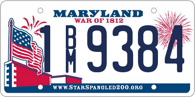 MD license plate 1BM9384