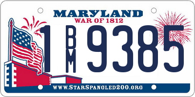 MD license plate 1BM9385