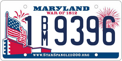 MD license plate 1BM9396