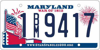 MD license plate 1BM9417