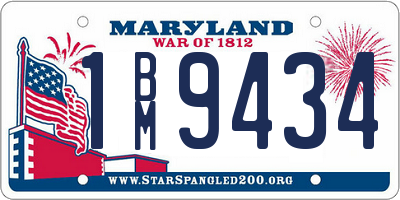 MD license plate 1BM9434