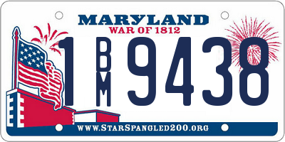 MD license plate 1BM9438