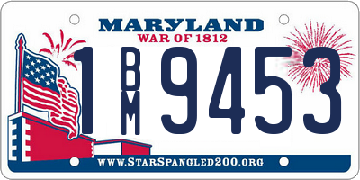 MD license plate 1BM9453