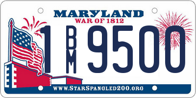 MD license plate 1BM9500