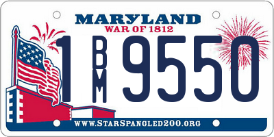 MD license plate 1BM9550
