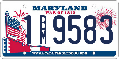 MD license plate 1BM9583