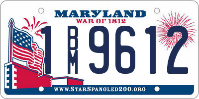MD license plate 1BM9612