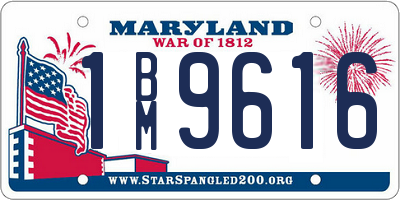 MD license plate 1BM9616