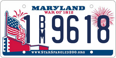 MD license plate 1BM9618