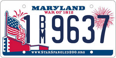 MD license plate 1BM9637