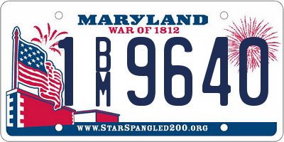 MD license plate 1BM9640