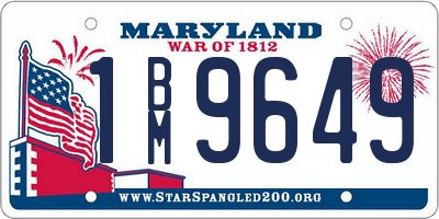 MD license plate 1BM9649