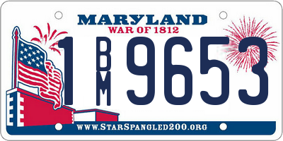 MD license plate 1BM9653