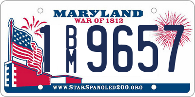 MD license plate 1BM9657