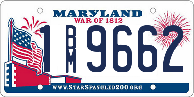 MD license plate 1BM9662