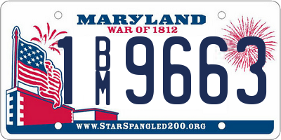 MD license plate 1BM9663