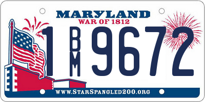 MD license plate 1BM9672