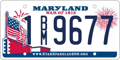 MD license plate 1BM9677