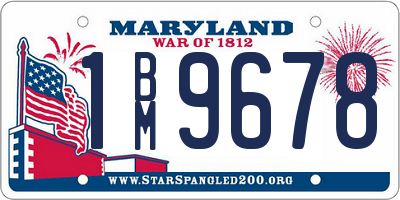 MD license plate 1BM9678