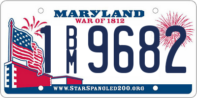 MD license plate 1BM9682